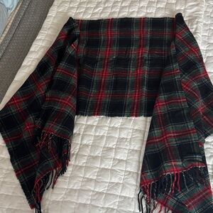 Plaid Fringe Scarf